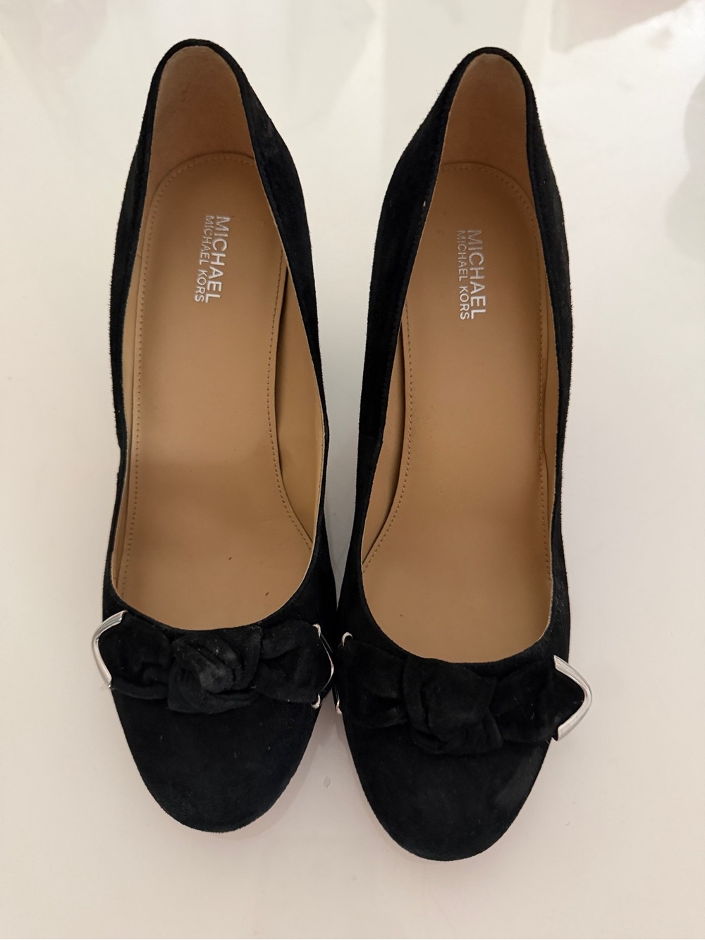 MICHAEL Michael Kors Black Suede Knot-Detail Pumps